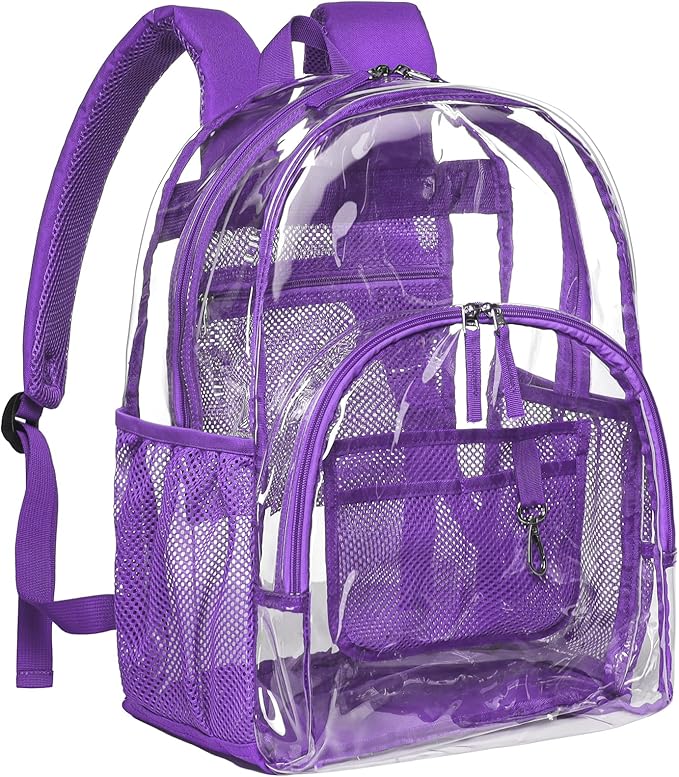 PACKISM Clear Backpack - 17 inch Heavy Duty Clear Backpacks for School, Large Transparent Bookbag for Students (Age 12+)