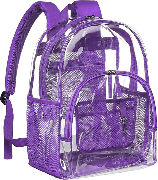 PACKISM Clear Backpack - 17 inch Heavy Duty Clear Backpacks for School, Large Transparent Bookbag for Students (Age 12+)