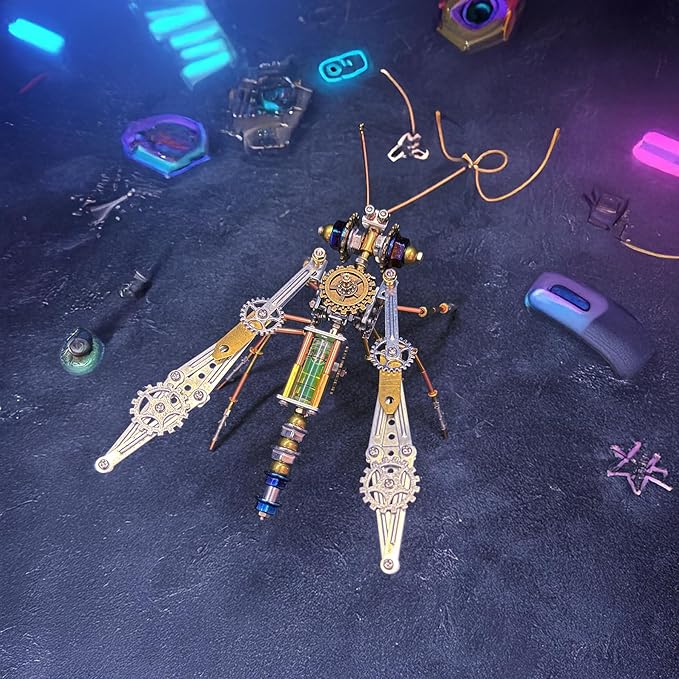 Metal Insect Bug Mechanical Steampunk Sculpture Insect Clockwork 3D Steampunk Metal Puzzle Kits for Adults (Mechanical Mosquito)