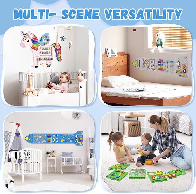 Spocold Rocket Panels - Sensory Toddler Wall Toys (5pcs Blue)