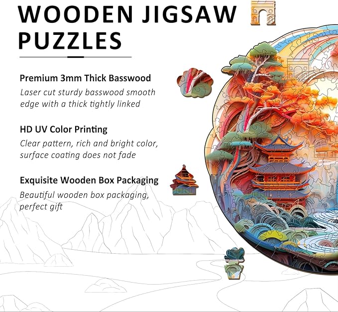Wooden Puzzles for Adults - Papercut Paradise Wood Puzzles Adult - Unique Animal Shape Wooden Jigsaw Puzzles for Adults - Birthday Gifts for Puzzle Lovers, Family (11.4 * 11.3in)