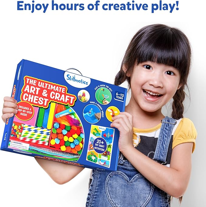 Skillmatics Ultimate Art & Craft Kit for Kids - 2000+ Pieces, DIY Craft Supplies with Step-by-Step Guide, Creative Activity Set & Gifts for Girls & Boys Ages 6, 7, 8, 9, 10, 11, 12, 13