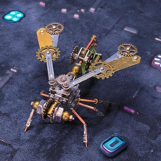 Steampunk Metal Insect Bug Mechanical Steampunk Sculpture Steampunk Mechanical Insect Clockwork 3D Steampunk Metal Puzzle Kits for Adults (Mechanical Bee B)