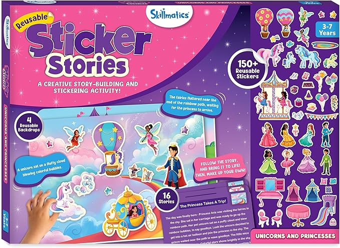 Skillmatics Activity Kit - Creative Storytelling & Skill Building with 150+ Reusable Stickers, Educational, Mess-Free Fun, Preschool & Kindergarten Toy, Gifts for Kids Ages 3, 4, 5, 6, 7