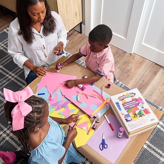 Colorations Construction Paper for Kids - 7 Colors - 3600 Bulk Sheets of 9X12 - Assorted Pack of Heavy-Duty Craft Paper