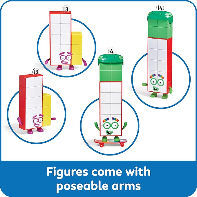 hand2mind Numberblocks Friends Thirteen and Fourteen Figures, Numbers for Toddlers, Math Toys for Kids 3-5, Small Figurines for Kids, Preschool Learning & Education Toys, Birthday Gifts for Kids