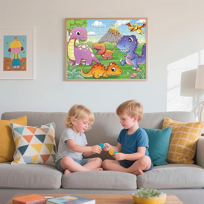 Nattork Jigsaw Puzzles 100 Pieces for Kids Youth Dinosaur Puzzle - Pieces Fit Together Perfectly