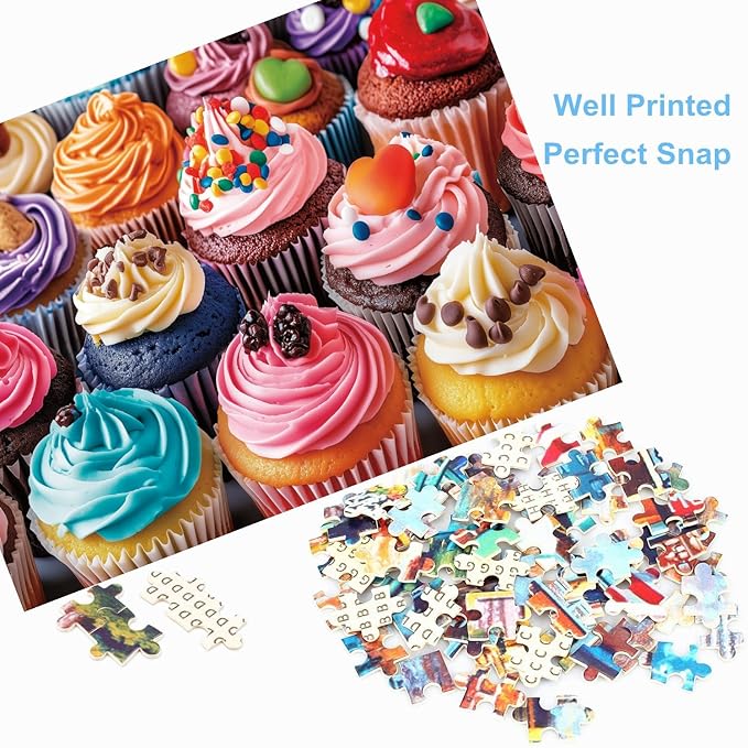 500 Piece Puzzles for Adults Ice Cream Cupcakes 20.5 x 15 Inch 500 Jigsaw Puzzles for Kids Adults Puzzles 500 Pieces for Adults Holiday Educational Challenge Toy