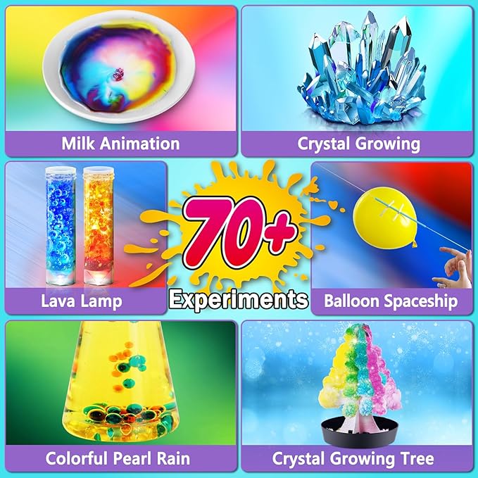 UNGLINGA 70+ Experiments Science Kit for Kids, Chemistry Set, Educational Toys Gifts Idea for Boys and Girls Birthday Christmas S.T.E.M Toy Project