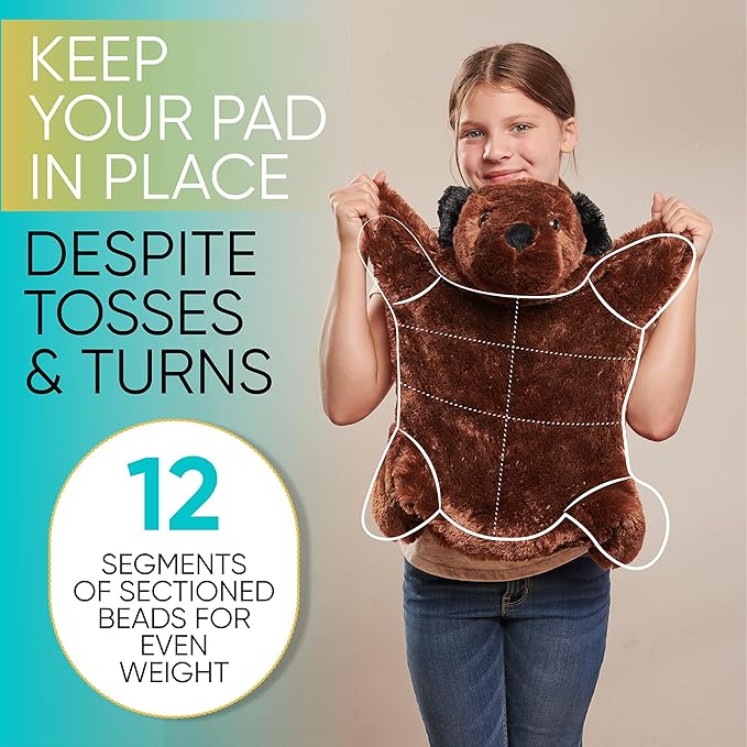 FRIENDLY CUDDLE Weighted Lap Pad for Kids 5 lbs. Sensory Weighted Stuffed Animals Lap Blanket for Kids Adults with Sensory Processing Disorder (Bella)