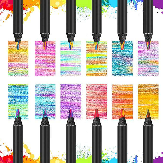 Stocking Stuffers for Kids, Art Supplies, 12 Color Rainbow Colored Pencils for Kid, Drawing Pencil Set Halloween Stocking Stuffers for 5-12 Year Old, Holiday, Birthday, Christmas Gifts for Teen