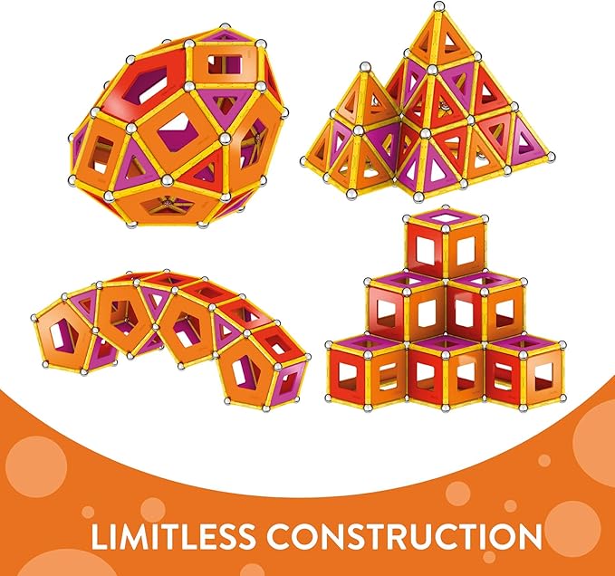 Geomag Classic Magnetic Toys for Kids Ages 5+, 200pc Educational STEM Magnets for Kids - Swiss-Made Magnetic Blocks, Tiles and Building Toys from 100% Recycled Plastic
