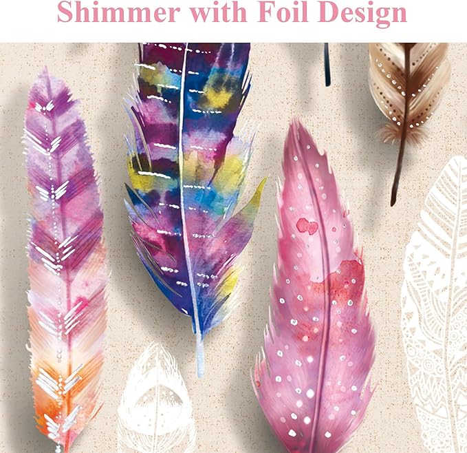 Feather Journal for Girls - Gift for Teens, Kids - Diary with Pen & Magnetic Closure, 192 Pages for Writing, 5.3"x7.5" Hardcover Lined Notebook