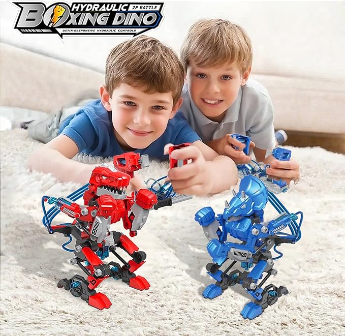 Hydraulic Boxing Bots, STEM Building Kit for Kids, Build 2 Hydraulic-Powered Battle Robots for Kids, STEM Educational Fighting Robots Toy Set, Gift for Birthday for Boys & Girls Ages 8-16