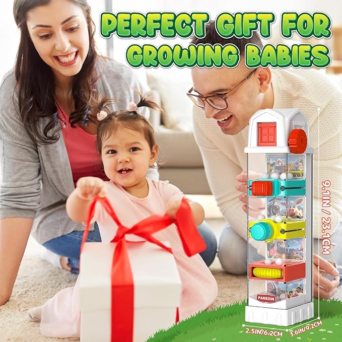 Montessori Toys for 2 3 4 5 Years Old, Farm Egg Drop Toy for Kids with 5 Activity Centers, Educational Activities Sensory Travel Toys for Toddlers Christmas Birthday Gifts for Boys Girls