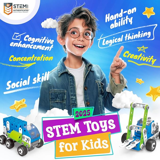 SMIESSKIDDO 18 in 1 STEM Toys, 175 PCS Building Toys for Kids Ages 4-8 5-7 6-8 Educational Activities for Boys 4-6 8-10 Construction Creative Games Birthday Gifts for 4 5 6 7 8+ Year Old Boy Girl