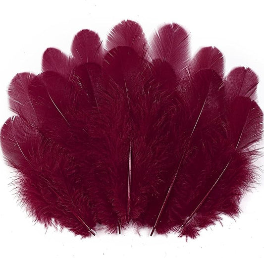 Soarer 300pcs Burgundy Rooster Feathers Bulk - 3-5inch Craft Feathers for Wedding Home Party, Dream Catcher Supplies and DIY Crafts(Burgundy)