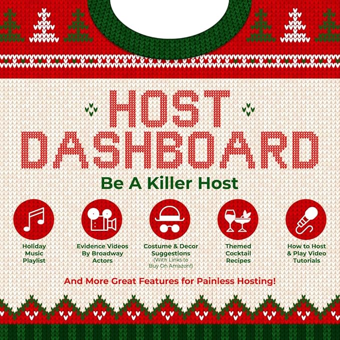 Broadway Murder Mysteries Murder at The Ugly Sweater Office Holiday Party for 3-20 Players | Play Multiple times in-Person/Virtually | Broadway-Themed Game Fun 13+ | USB Loaded: Printable Game Files