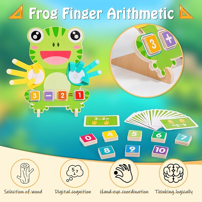 Montessori Toys for Toddlers age 2-4 ,Educational Clock Time Math Manipulatives Number Counting Blocks for Kids ,Preschool Learning Toys 3 4 5 Year Old for Birthday Stocking Stufferas for Boys Girls