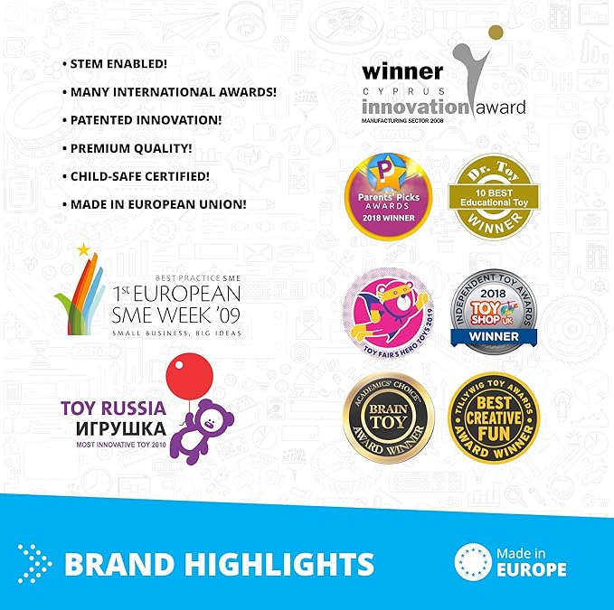 Engino- Inventor STEM Toys, Motorized Race Car for Kids 9+, STEM Kits, Building Toys, Educational Kit, Creative Engineering Kit, Gifts for Boys & Girls (10 Models to Build)