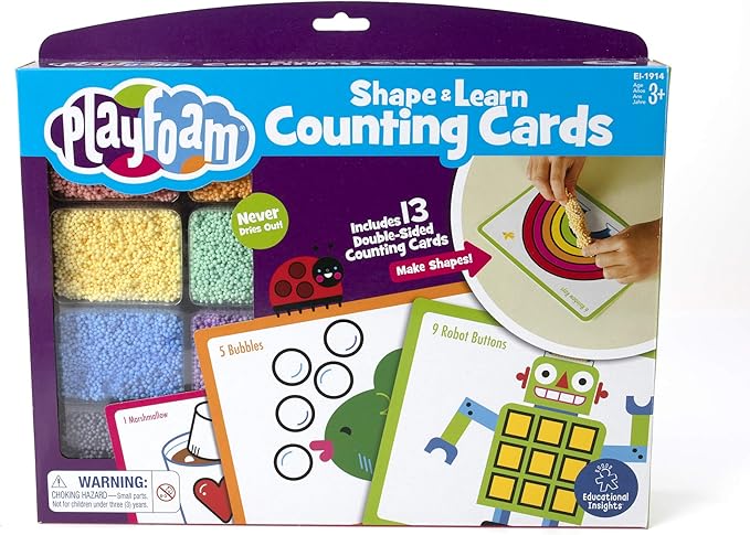 Educational Insights Playfoam Shape & Learn Counting Set, Flash Card Set, Fidget, Sensory Toys, Preschool Kindergarten Classroom Essentials, Ages 3+