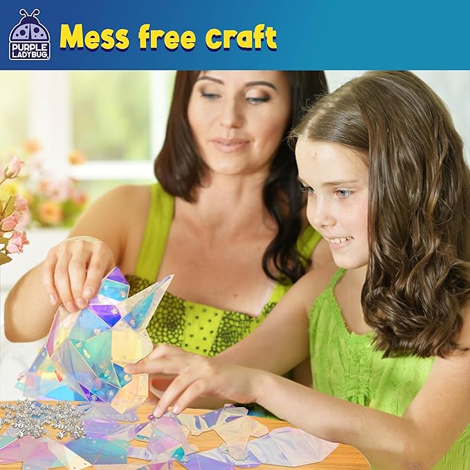 PURPLE LADYBUG PRISMIC Unicorn 3D Puzzle Craft Kit - DIY Light-Up Night Lamp for Kids, STEM-Inspired Creative Kit, Gifts for Ages 12-18, Birthday Gifts for Teens and Tweens