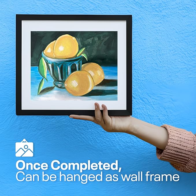 Painting4Real DIY Painting Class Kit for Adults with Video Tutorials: Learn to Paint Lemon Bowl – How to Paint with Acrylics – Painting & Art Supplies – 9 Piece Acrylic Paint Set