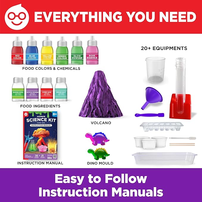 Doctor Jupiter Ultimate Science Kit, Chemistry Set for Kids Ages 8-10-12-14 | Birthday Gift Ideas for Boys & Girls 8,9,10+ Years Old | STEM Toy with 50+ Experiments | Learning & Educational Projects