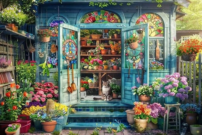 Puzzles for Adults 500 Pieces Mom's Garden - Safe Wooden, Hi-Definition Printing Beautiful Drawings,for Bedroom Decor Family Holidays, Elevate Yourself Gift Decor