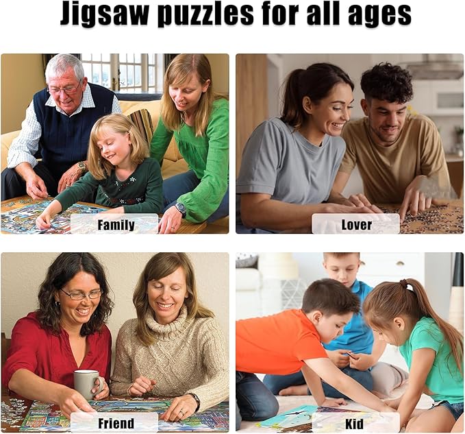 Custom Puzzle, Personalized Puzzle from Photos, Customized Puzzle 120/200/300/500/1000/1500 Pieces for Family, Christmas, Pet, Birthday, Wedding Gift