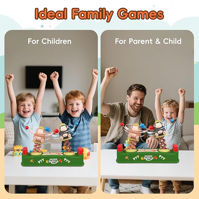 Board Games for Kids 4-6, Toddler Toys Boxing Gorilla Handheld Animal Toy, 2-Player Family Board Game Educational Toy for Children, Halloween Chirstmas Birthday Gifts for Boys Girls age 8-12