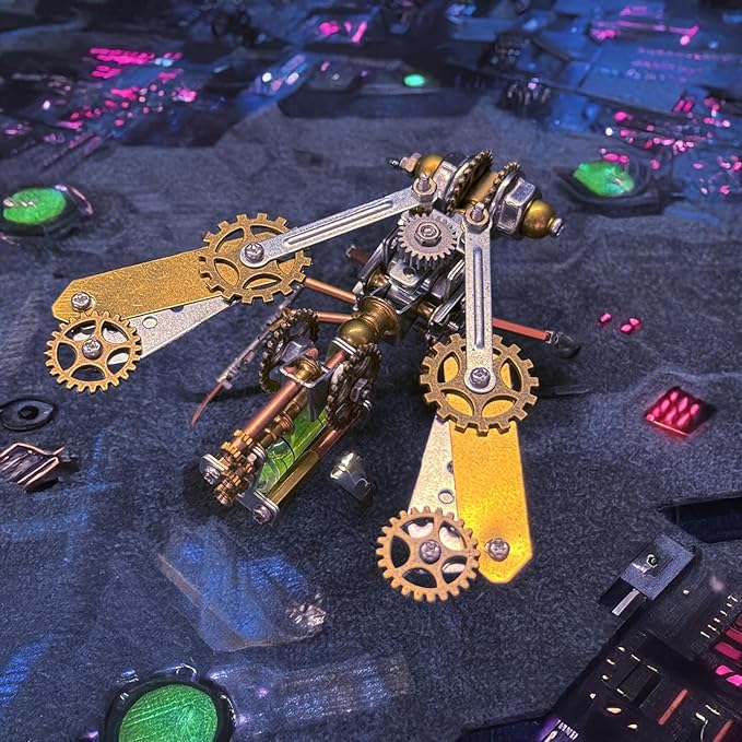 Steampunk Metal Insect Bug Mechanical Steampunk Sculpture Steampunk Mechanical Insect Clockwork 3D Steampunk Metal Puzzle Kits for Adults (Mechanical Bee B)