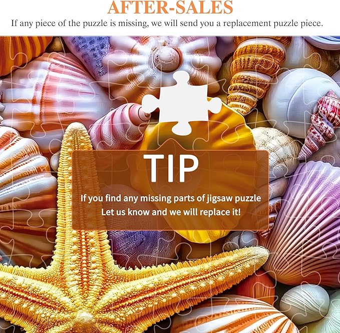 ALL4JIG Starfish Fun Jigsaw Puzzles for Adults and Kids, 500 Pieces, 19" x 14", Christmas Secret Santa Gift, White Elephant Gifts, Number Partitioned for Easy Solving