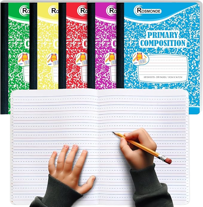 2000 Pack (Pallet) Composition Notebooks Bulk, Primary Ruled, Full Pallet of Composition Notebooks, 200 Pages (100 Sheets), 9-3/4 x 7-1/2, Bulk Notebooks for Grades K-2, 4-7 Days Transit
