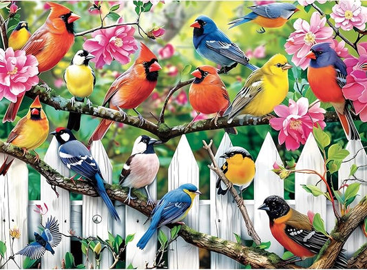 300 Pieces Jigsaw Puzzles for Adults–Morning Serenade Birds Puzzle for Adults Children Elderly–Recycled Paper Puzzle 300 Pieces–Glossy, Sturdy Pieces Challenging Family Game Great Gift Idea,20.5x15in