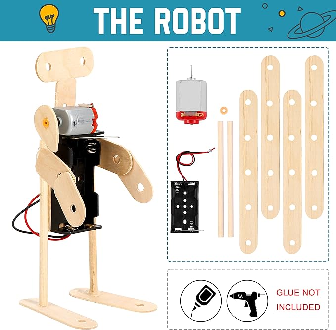 Sntieecr 6 Set DC Motor Kit, 159PCS STEM Mini Electric Motor Kit for DIY Science Projects, Science Experiment Educational Learning Kit for Kids Ages 8+