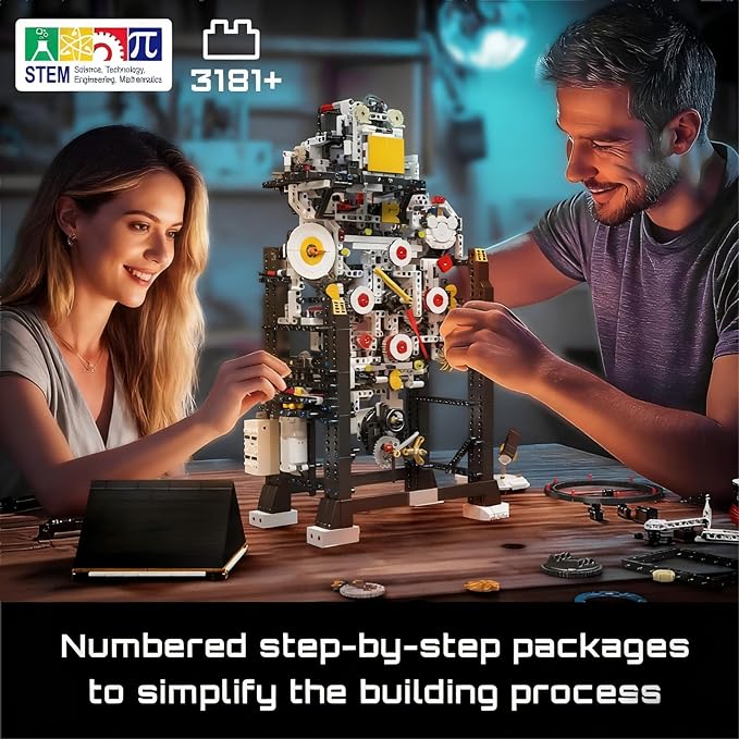 Mould King Cyberpunk Clock Building Set, 3181+ Pcs Building Blocks Kits That Run with Chiming Bird & 4 Dials, Electric Alarm Clock Model Kit with Motor, Collectible Building Toys for Adults and Teens
