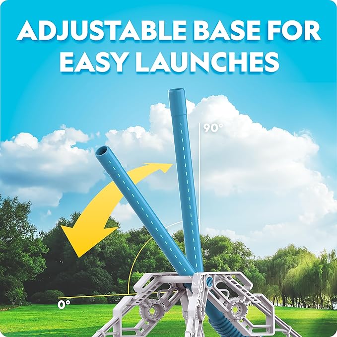 National Geographic Air Rocket Launcher Toy - Launch Glow in The Dark Rockets up to 100 Feet, Kids Outdoor Toys, Toys for Kids 8-12, Glow in The Dark Toys, Rocket Kit, Fun Outdoor Toys
