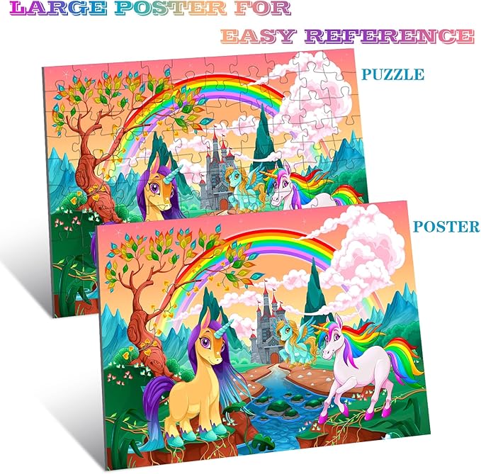 Puzzles for Kids Ages 4-8 100 Piece Puzzles for Kids, Castle 100 Piece Puzzles Children Learning Educational Toys Gifts Gifts Girls Age 4-6, 6-8, 8-10 Years Old (15 "X 10")…