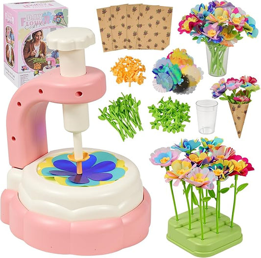 yewfall DIY Fabric Flower Craft Kit for Kids - Build Your Bouquet, Arts and Crafts for Girls Age 4-8, Educational Learning Toys Birthday Gifts