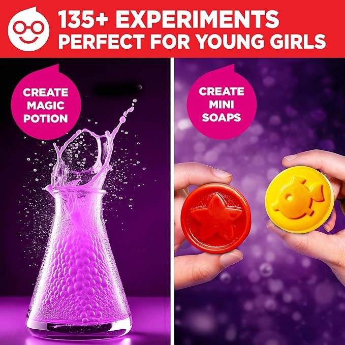 Doctor Jupiter Girls' Science Kit for Kids Ages 8-10-12-14 | Birthday Gift Ideas for 8,9,10+ Year Old Girls | Chemistry Set, STEM Toy Kit with 135+ Experiments | Learning & Educational Projects
