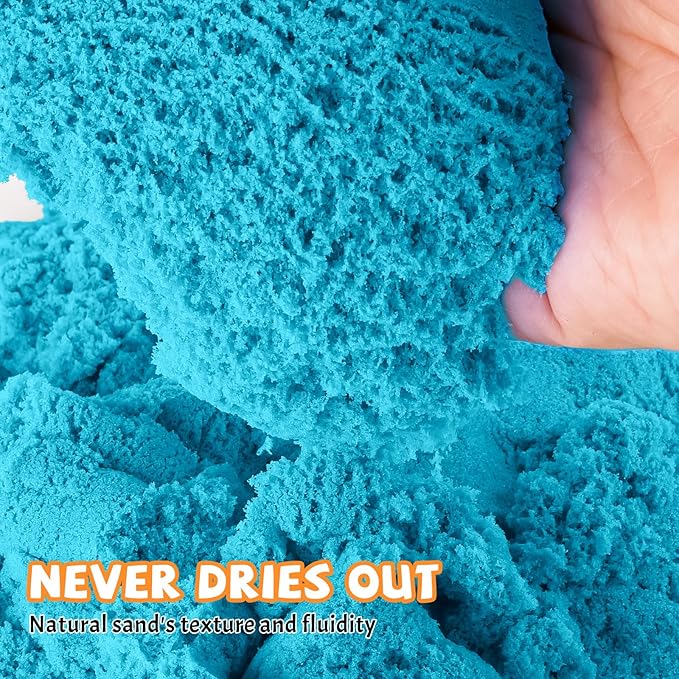 NiToy FlexiSand 19lbs Value Pack of Moldable Self-Sticking Sand, Never Dries Out Fun for 3 Years and Up Kids, Bulk Refill for Sensory Sand Box Toys, Ideal for Shaping and Molding (Dark Blue)