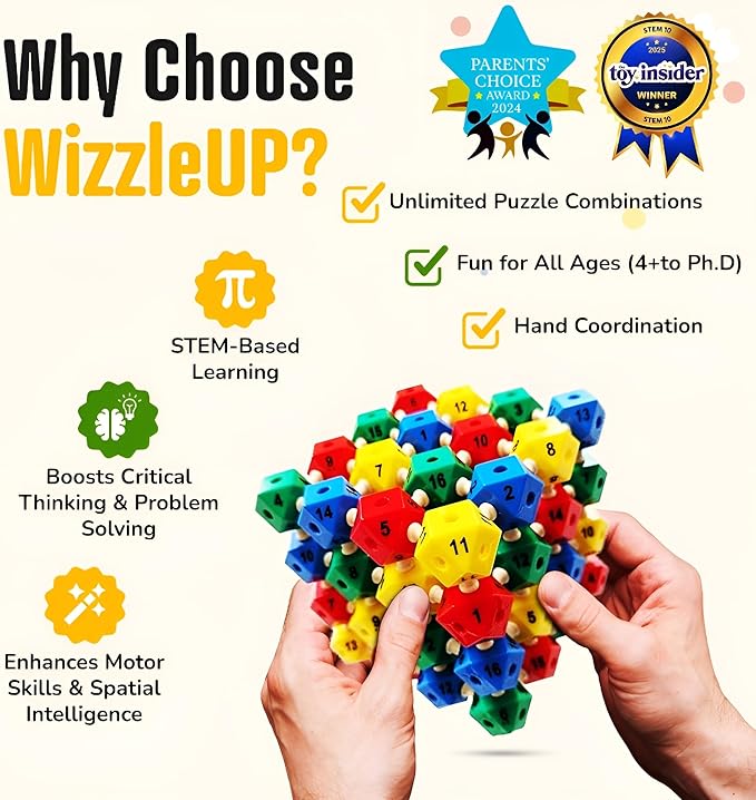 WizzleUP 3D Brain Teaser Puzzles | Montessori Toys & Educational STEM Toys for Kids & Adults | Boosts Critical Thinking & Problem-Solving | Fun Learning Puzzle Games | Home School Must-Have