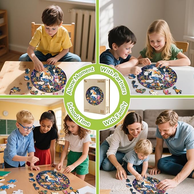 Wooden Puzzles for Kids Ages 4-6, Rainbow Unicorn 50 Pieces Kids Puzzle, Children Birthday Easter Puzzle Gift Idea, Educational Puzzles Toys for Boys and Girls (11.4 * 11.4in)