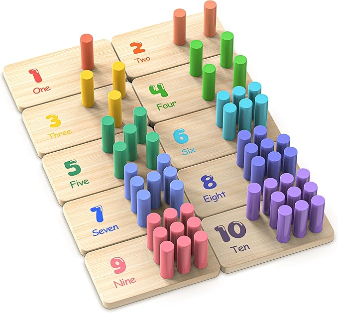 Counting Peg Board Montessori | Math Manipulatives for Preschoolers | Learning & Education Toys for Toddlers