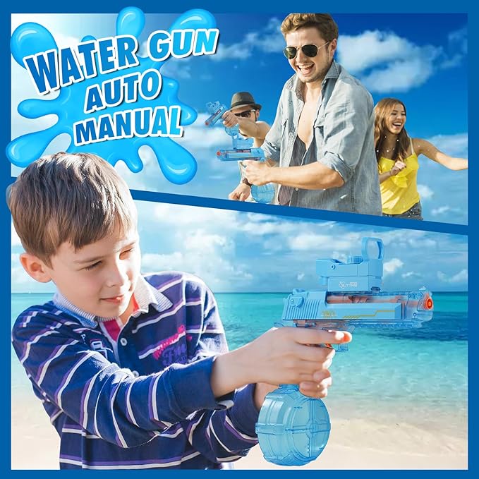Electric Water Gun for Adults, Auto-Manual Water Guns with Large Capacity, Automatic Squirt Guns with Action Design, 32FT Range & Battery Powered, Summer Beach Pool Outdoor Toys for Kids 8-12 Gifts