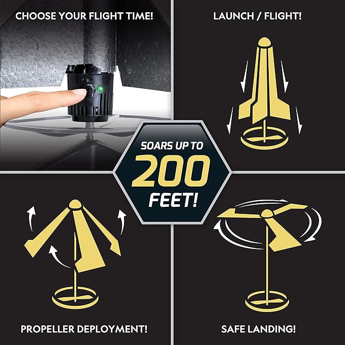 National Geographic Rocket Launcher - Motorized Air Rocket Toy, Launch up to 200 ft, Outdoor Toys & Model Rockets, Gifts for Kids Ages 8-12, Space Toys