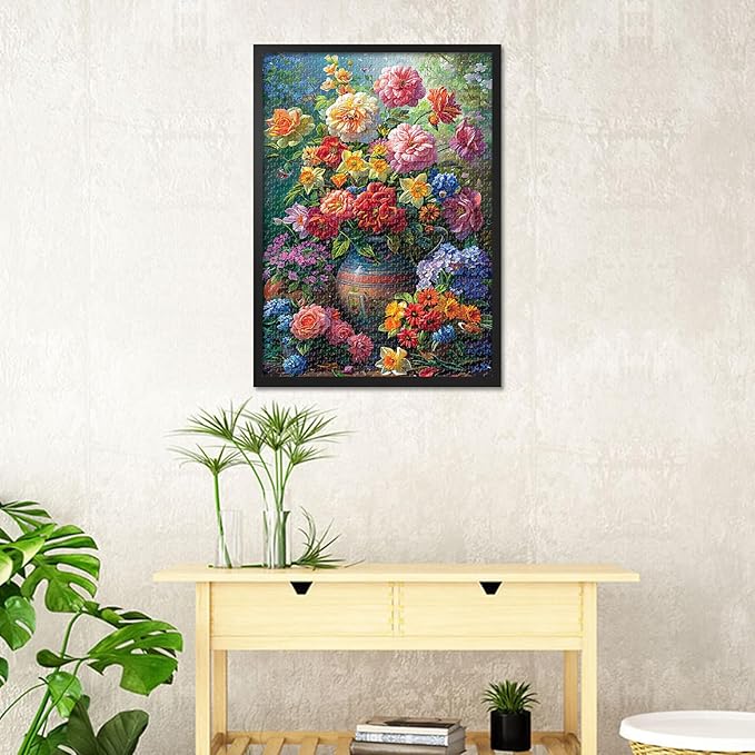 1000 Piece Jigsaw Puzzle for Adults Flowers in Pots Jigsaw Puzzles Still Life Jigsaw Puzzle Challenging Puzzle Perfect for Game Finished Size 19.5 x 27.5 Inch