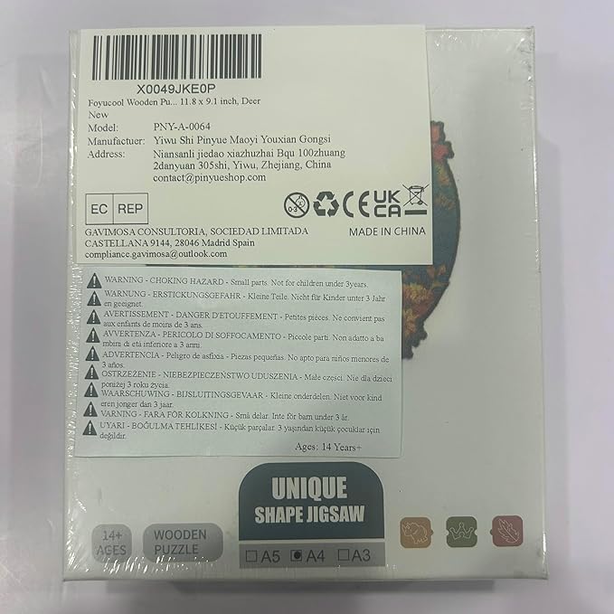 Wooden Puzzles for Adults, Unique Puzzles for Adults, Irregular Animal Shaped Wooden Jigsaw Puzzles, Creative Birthday Gift,11.8 x 9.1 inch, Deer