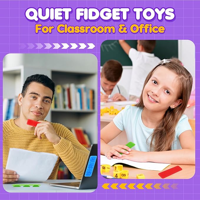 Sensory Fidget Toys Kids Adults: 8 Pack Textured Suction Toys for Autism Kids Calming - Sensory Stickers for Anxiety Relief Items - Fidget Strips for Classroom Desk - Travel Toys Road Trip Essential